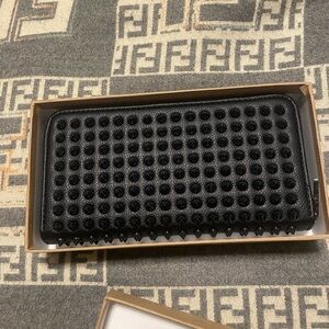 Chic Christian Louboutin Black Studded Wallet